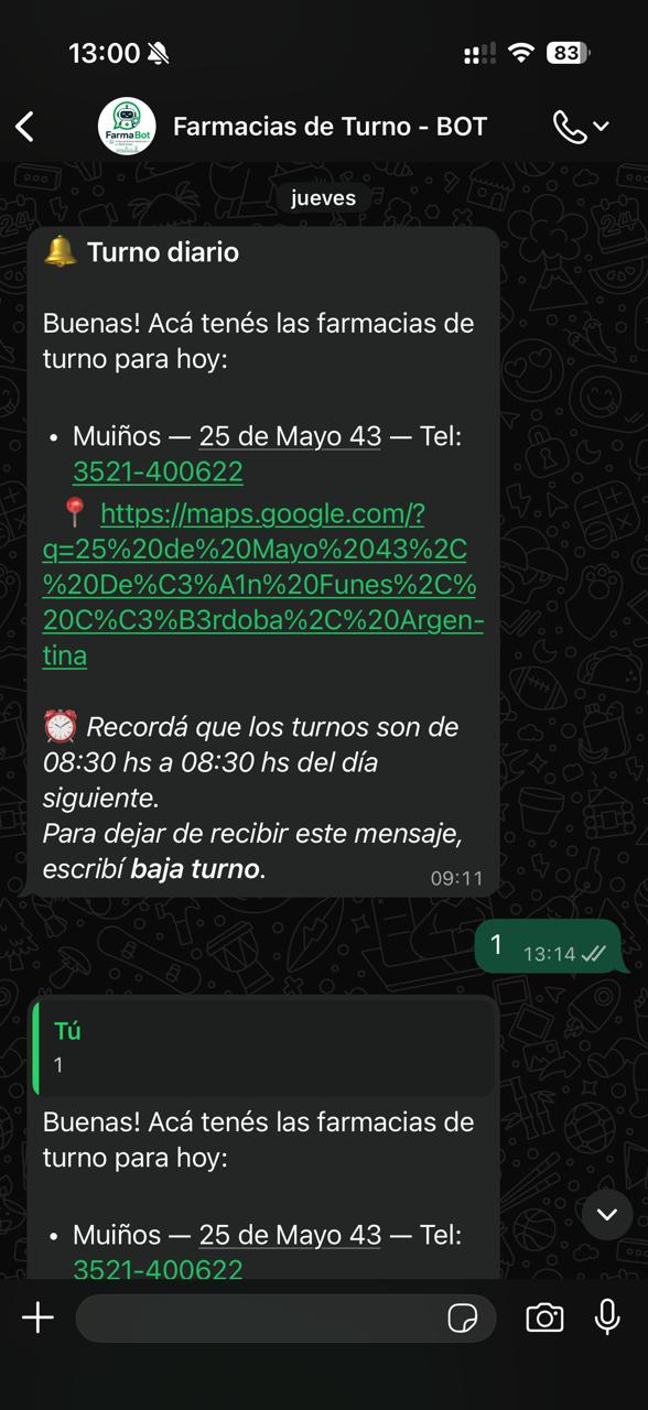 FarmaBOT — Bot WhatsApp 24/7 — vista 1